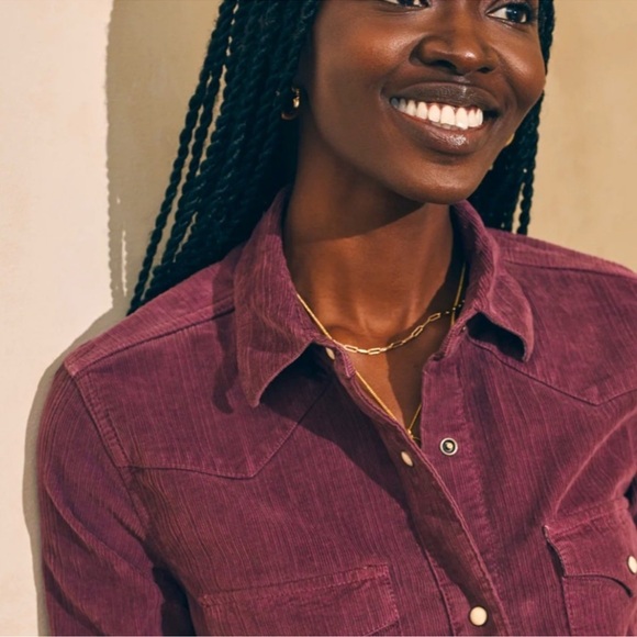 Faherty STRETCH CORD WESTERN SHIRT! BRAND NEW W TAGS!!!! - Picture 4 of 6